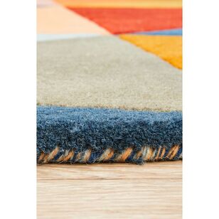 Rug Culture Matrix 905 Round Rug Blue