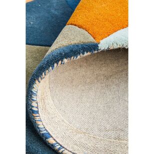 Rug Culture Matrix 905 Round Rug Blue