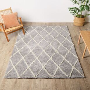 KOO Ellis Polyester Plush Rug Grey