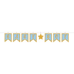 Baby Shower Boy Clothespin Letter Banner Blue