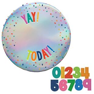 Add-An-Age Yay! Today! Badge Multicoloured 15 cm