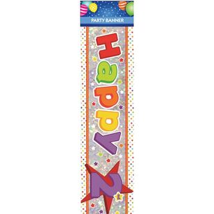 Happy 2nd Birthday Banner Multicoloured 2.7 m