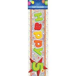 Happy 5th Birthday Banner Multicoloured 2.7 m