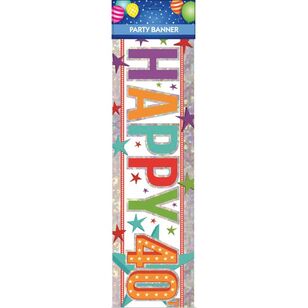 Happy 40th Birthday Banner Multicoloured 2.7 m