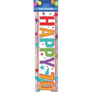 Happy 70th Birthday Banner Multicoloured 2.7 m