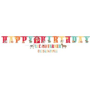 Barnyard Birthday Jumbo Add-An-Age Letter Banner Kit Multicoloured