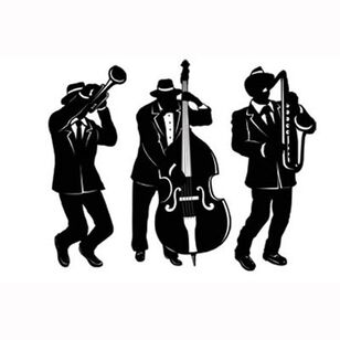 Beistle Jazz Band Trio Silhouettes Cutouts Multicoloured