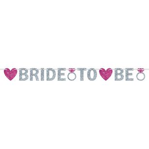 Bride to Be Glitter Illustrated Banner Multicoloured