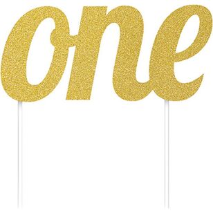 One Cake Topper Gold