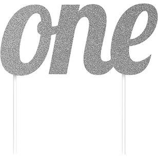 One Cake Topper Silver