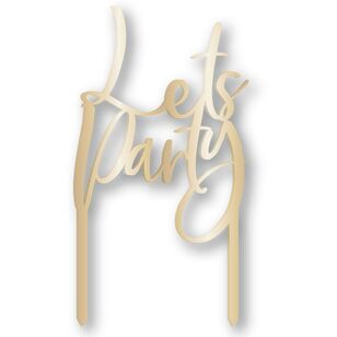 Let's Party Cake Topper Gold