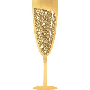 Champagne Jumbo Glasses Gold Glittered Photo Props Gold