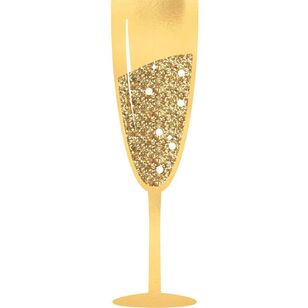 Champagne Jumbo Glasses Gold Glittered Photo Props Gold