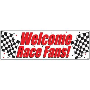 Welcome Race Fans! Check Giant Party Banner Multicoloured