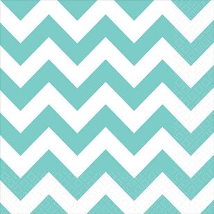 Chevron Lunch Napkins Blue