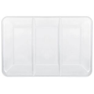 Compartment White Plastic Snack Tray White