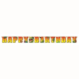 Dino Blast Happy Birthday Jointed Banner Multicoloured