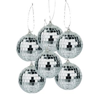 Disco Ball 3D Hanging Decorations Silver 6 cm