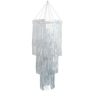 Disco Fringe Chandelier Silver