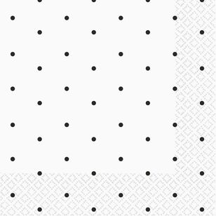 Dots Beverage Napkins 16 Pack Black