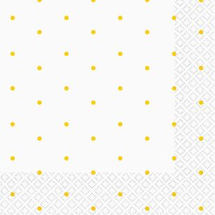 Dots Beverage Napkins 16 Pack Yellow