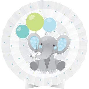 Enchanting Elephant Boy Paper Fan Centrepiece Blue