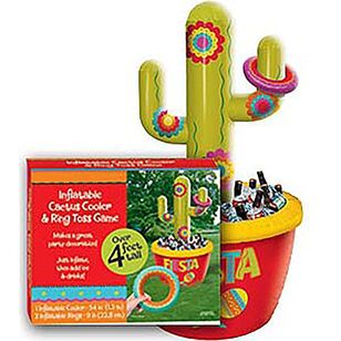 Fiesta Inflatable Cactus Jumbo Cooler & Ring Toss Game Multicoloured