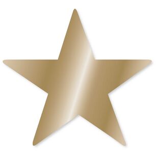 Foil Star Cutouts Gold 12 cm