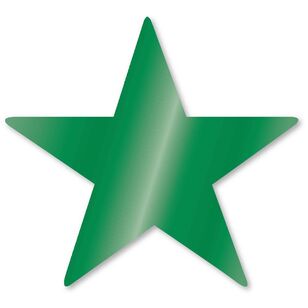 Foil Star Cutouts Green 12 cm