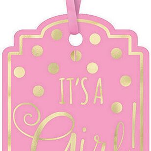 It's A Girl Paper Tags Multicoloured