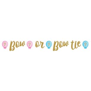 Gender Reveal Balloons Ribbon Banner Multicoloured