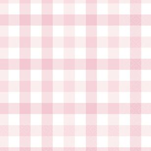 Gingham Lunch Napkin Pink