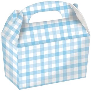 Gingham Paper Treat Box Blue