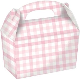 Gingham Paper Treat Box Pink