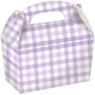 Gingham Paper Treat Box Purple