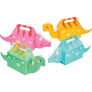 Girl Dino Party Decor Treat Boxes Multicoloured