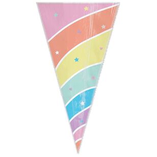 Magical Rainbow Birthday Horn Shaped Cello Treat Bags Multicoloured