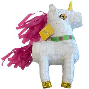 Magical Unicorn 3D Shape Pull String Pinata Multicoloured