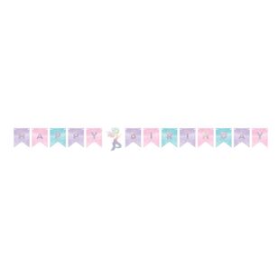 Mermaid Shine Iridescent Happy Birthday String Banner Multicoloured