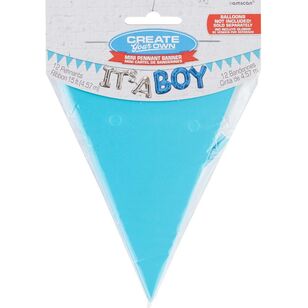 Mini Paper Pennant Banner Blue