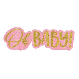 Oh Baby Girl Glittered Centrepiece Pink