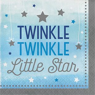 One Little Star Boy Twinkle Twinkle Little Star Lunch Napkins Blue