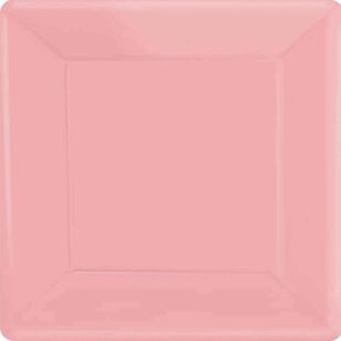 Square Paper Plates Pink 23 cm