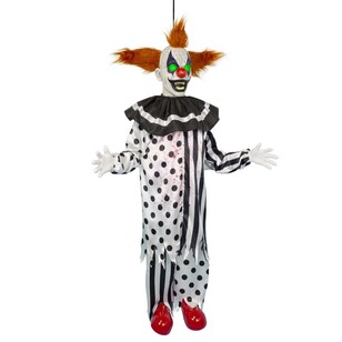 Hanging Shaking Clown Animatronic Multicoloured