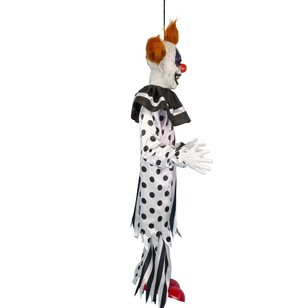 Hanging Shaking Clown Animatronic Multicoloured