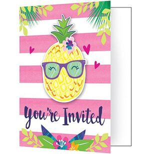 Pineapple N Friends Foldover Style Invitations Multicoloured