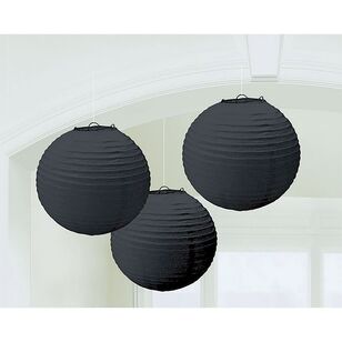 Round Paper Lanterns Black