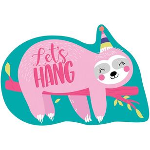 Sloth Let's Hang Postcard Invitations Multicoloured