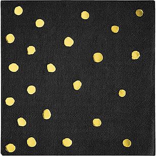 Touch of Colour Dots Beverage Napkins Black